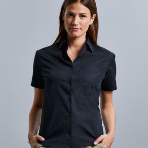 Russell Collection - Women's Long Sleeve Pure Cotton Easy Care Poplin Shirt - J936F