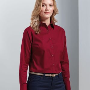 Premier - Ladies Long Sleeve Poplin Shirt - PR300