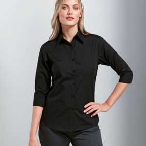 Premier - Ladies 3/4 Sleeve Poplin Shirt - PR305