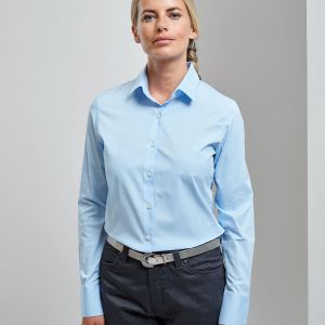 Premier - Ladies Long Sleeve Stretch Fit Poplin Shirt - PR344