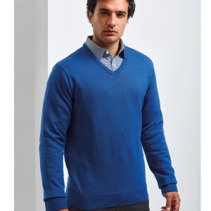 Premier - Knitted Cotton Acrylic V Neck Sweater - PR694