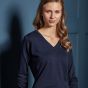 Premier - Ladies Knitted Cotton Acrylic V Neck Sweater - PR696