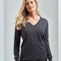Premier - Ladies Knitted Cotton Acrylic V Neck Sweater - PR696