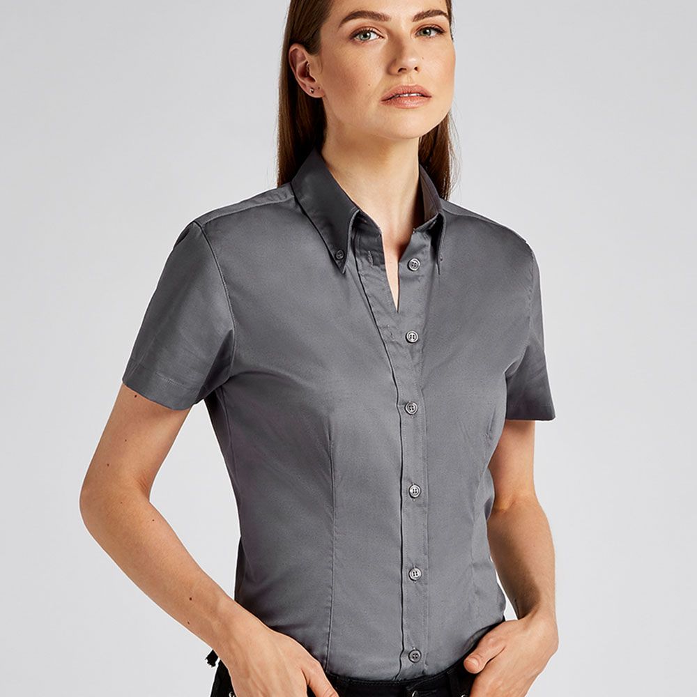 Kustom Kit - Ladies Short Sleeve Corporate Oxford Shirt - KK701