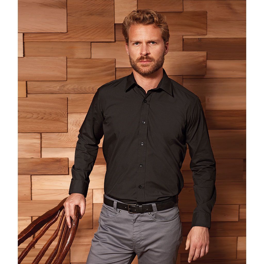 Premier - Long Sleeve Fitted Poplin Shirt - PR204