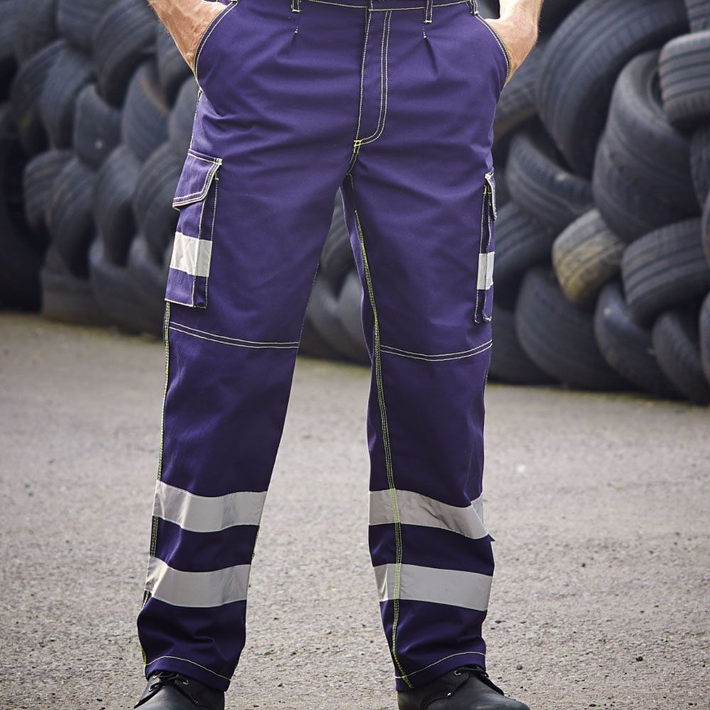 Yoko - Hi-Vis Cargo Trousers with Knee Pad Pockets - YK301